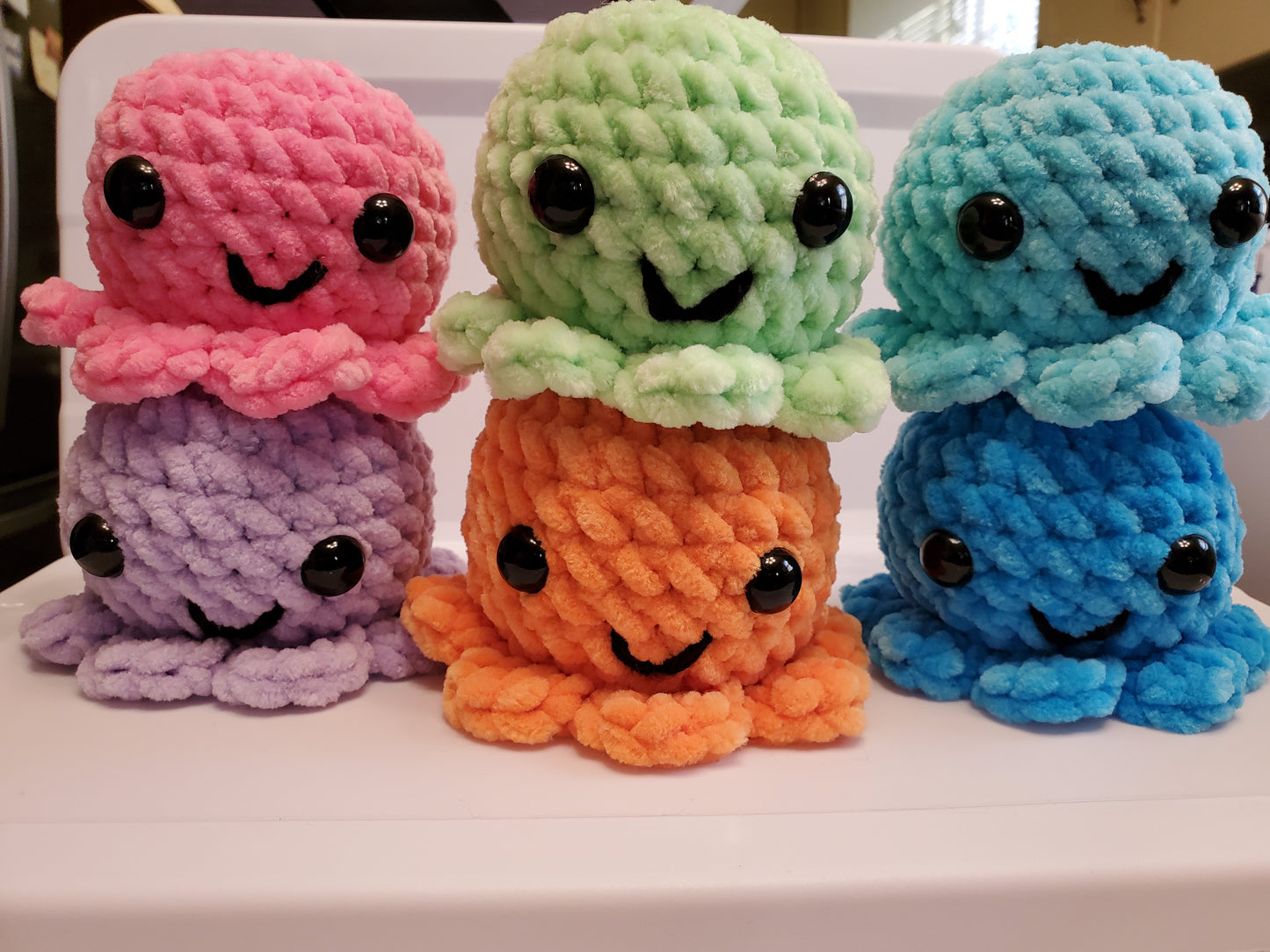 Handmade Crocheted Octo Plush - 3” - Available in 6 colors