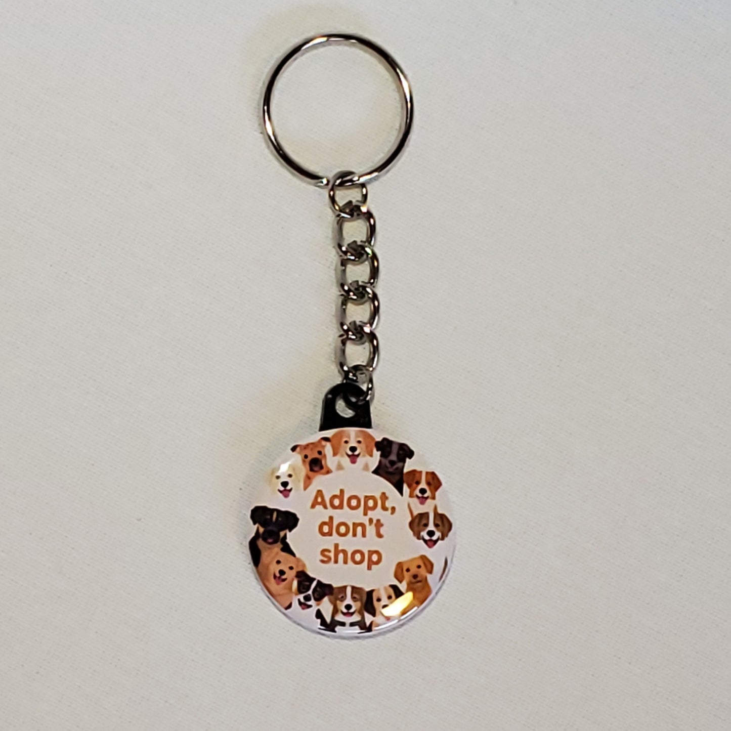 For a Cause 1.5" Round Photo Keychain - Adopt, don't shop (OOAK)
