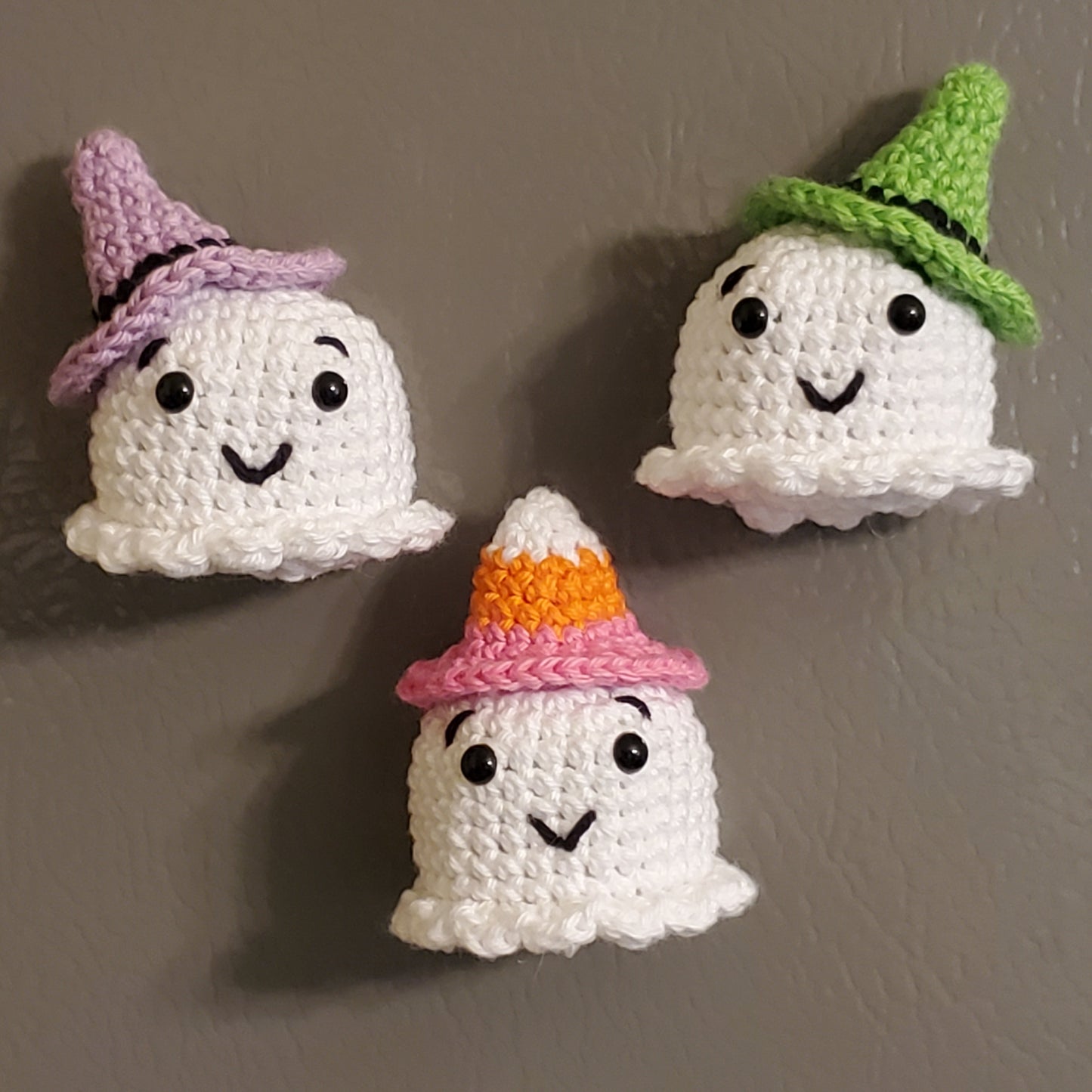 Handmade Crocheted Ghost Magnet - 2” - October