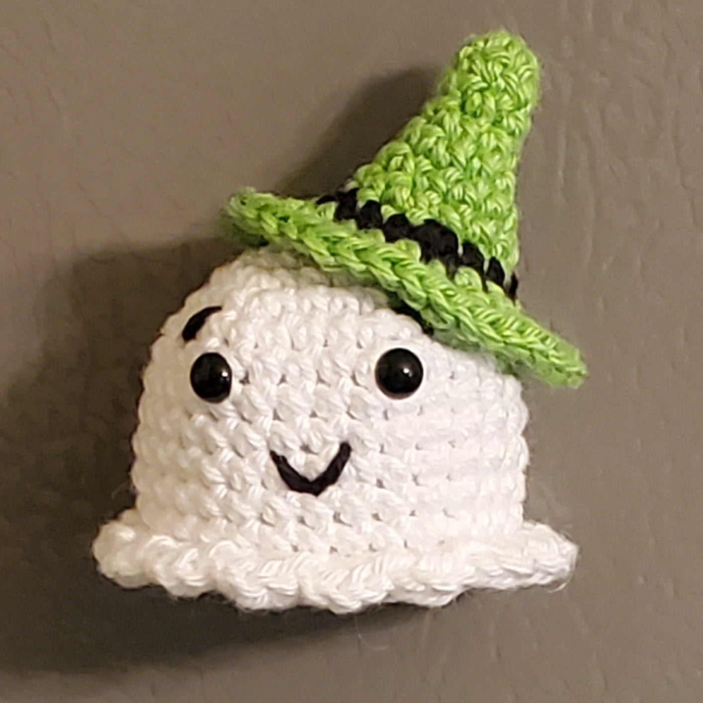 Handmade Crocheted Ghost Magnet - 2” - October