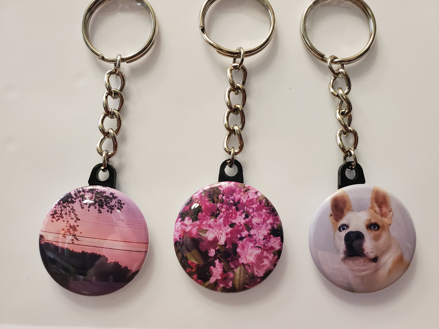 1.5" Round Photo Keychain - Nature & Pet Designs