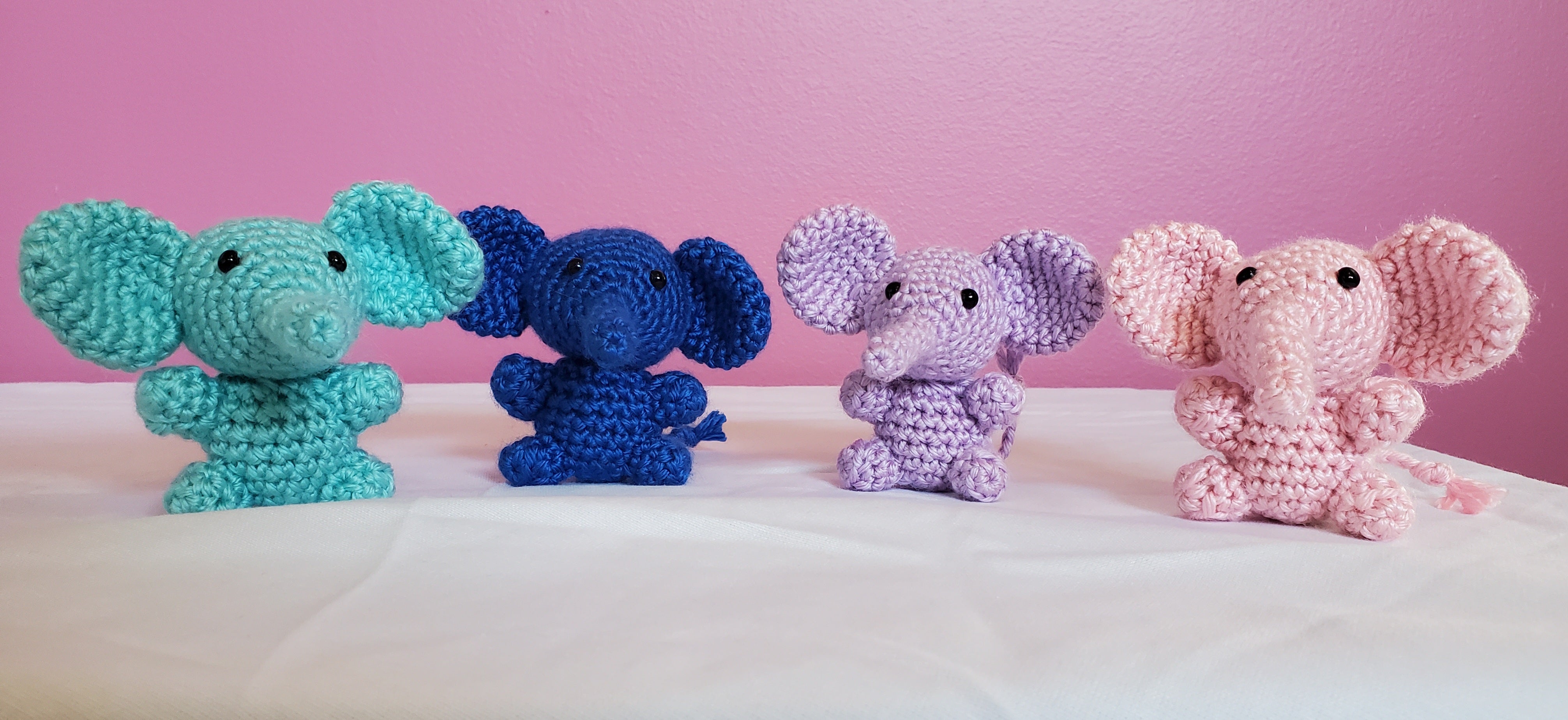 Handmade Crochet Elephant - 3” - Discontinued