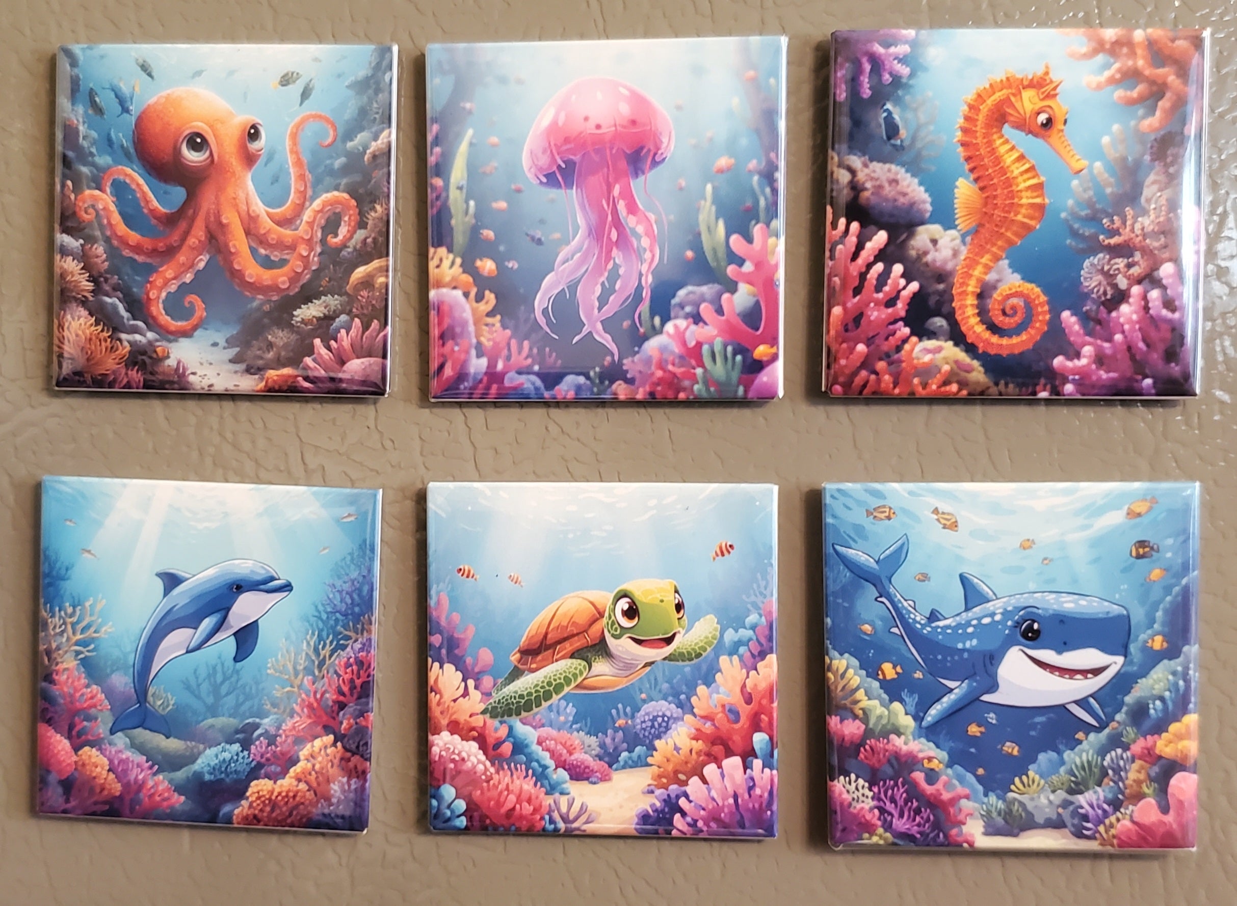 Cartoon Sea Creature Magnets (Set or Individual)