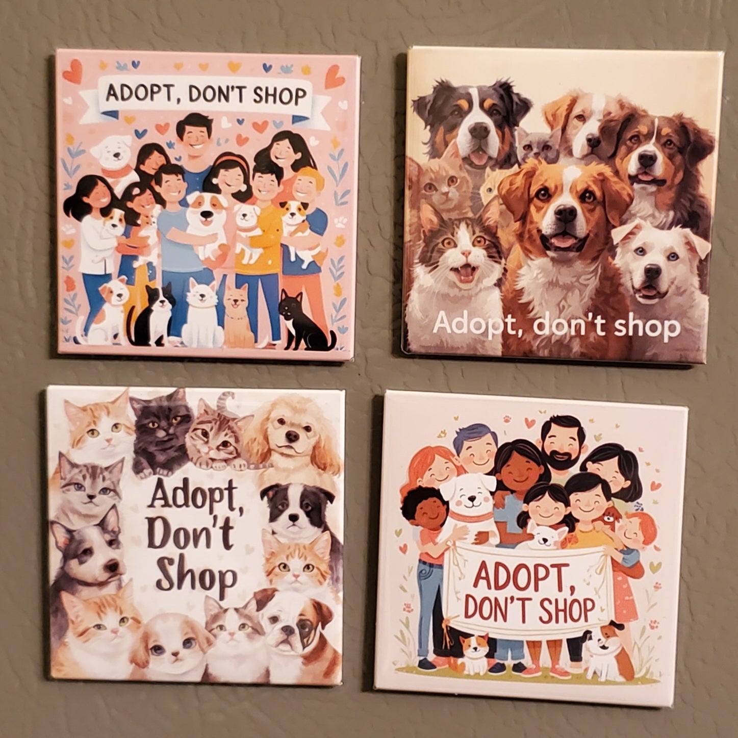 Adopt Don’t Shop 2"x2" Magnet | 50% to Charity | Personalized Animal Rescue Gift (OOAK)