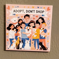 Adopt Don’t Shop 2"x2" Magnet | 50% to Charity | Personalized Animal Rescue Gift (OOAK)