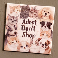 Adopt Don’t Shop 2"x2" Magnet | 50% to Charity | Personalized Animal Rescue Gift (OOAK)