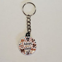 For a Cause 1.5" Round Photo Keychain - Adopt, don't shop (OOAK)