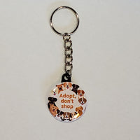 For a Cause 1.5" Round Photo Keychain - Adopt, don't shop (OOAK)