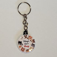For a Cause 1.5" Round Photo Keychain - Adopt, don't shop (OOAK)