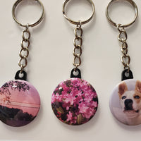 1.5" Round Photo Keychain - Nature & Pet Designs